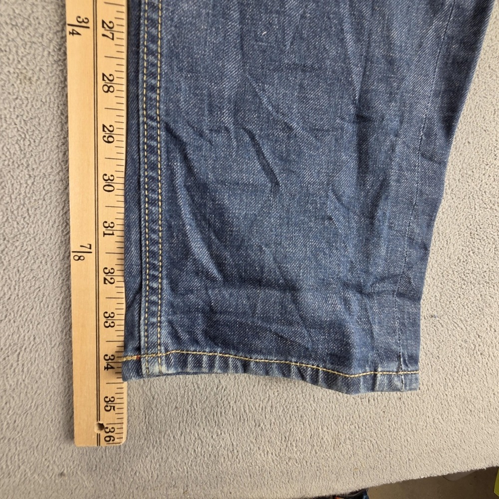 C&A Jeans Mens 38x34 Blue Selvedge The Slim Stretch Extra Comfort Button Fly - Picture 4 of 16